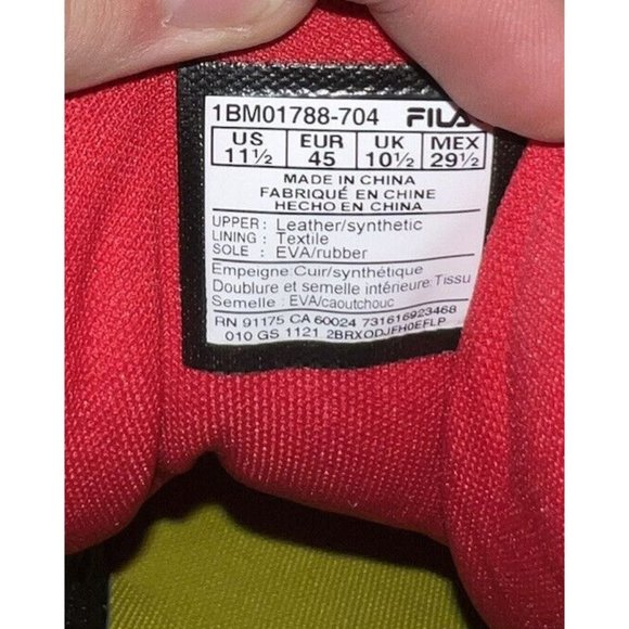 FILA Stackhouse Spaghetti Mens Basketball Shoes Size 11.5 Black Red Yellow - Picture 9 of 9